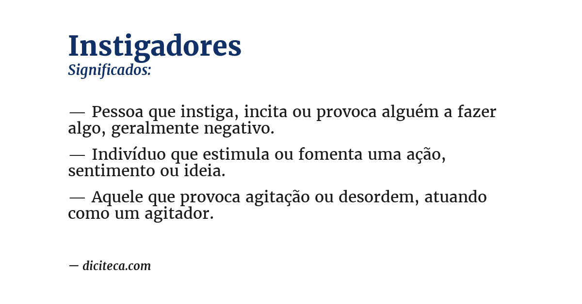 Significado de instigadores