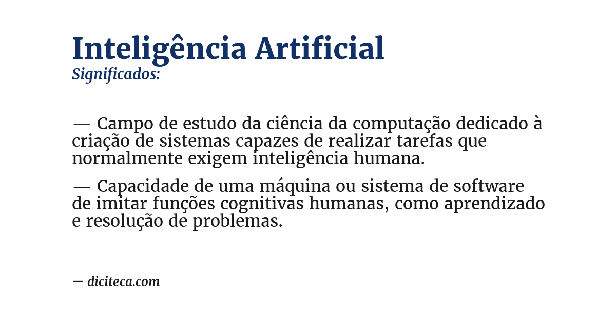 Significado de inteligência artificial
