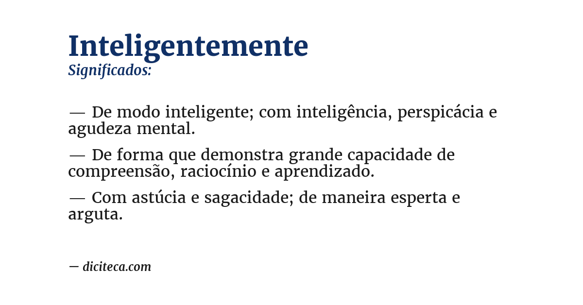 Significado de inteligentemente