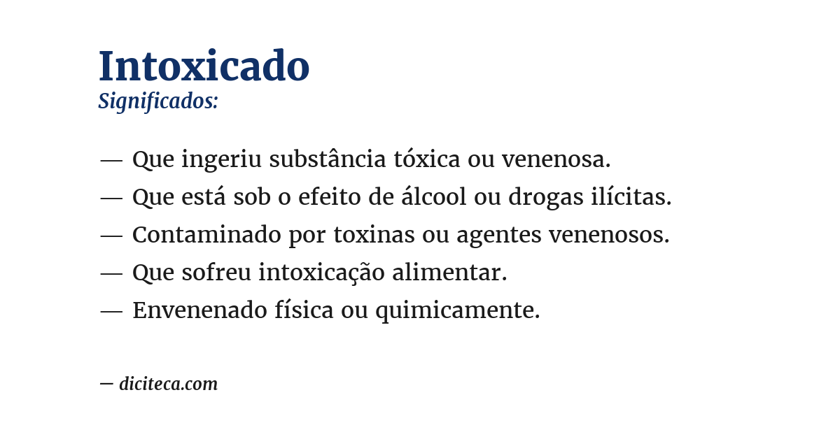Significado de intoxicado