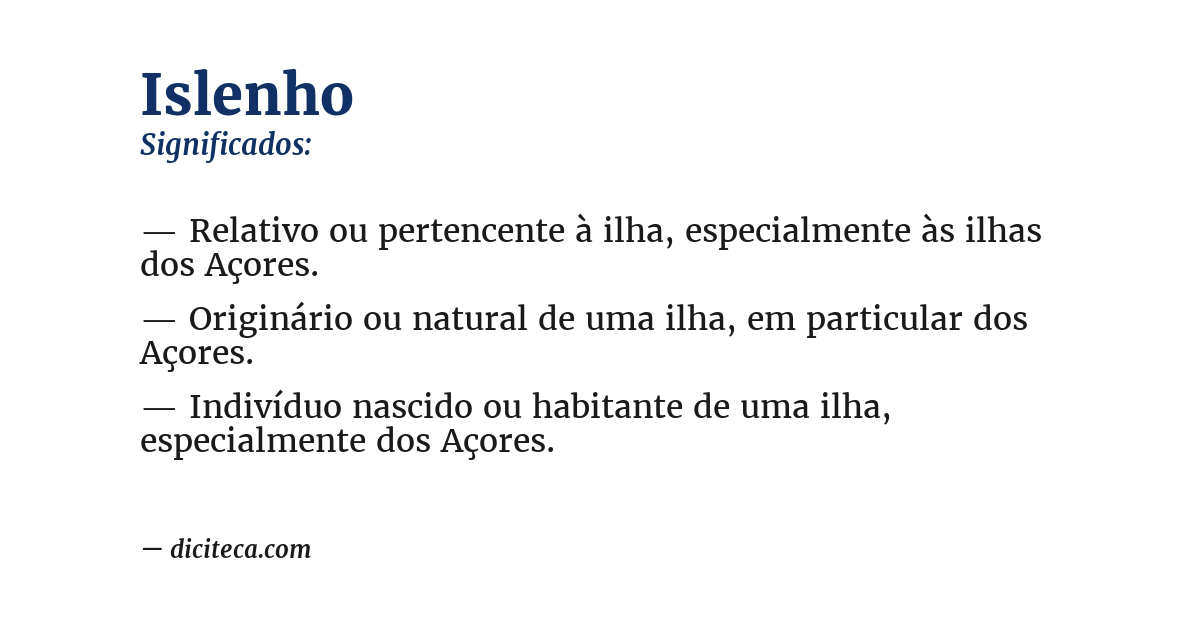 Significado de islenho