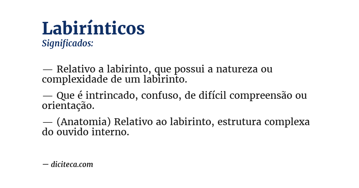 Significado de labirínticos