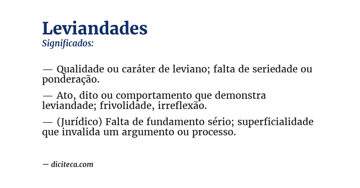 Significado de leviandades