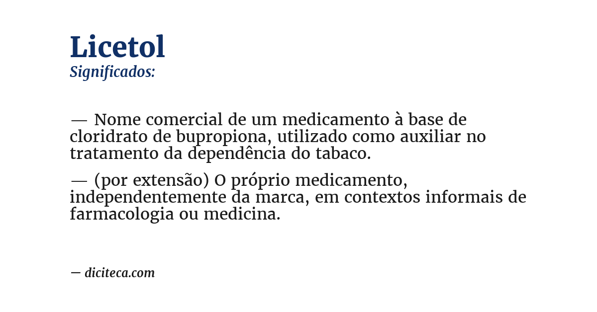 Significado de licetol