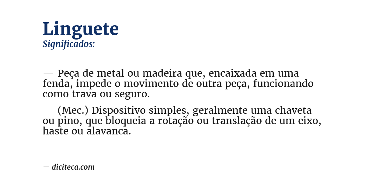 Significado de linguete