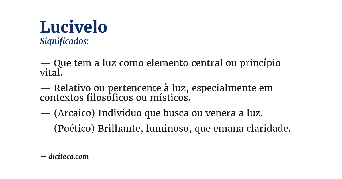 Significado de lucivelo