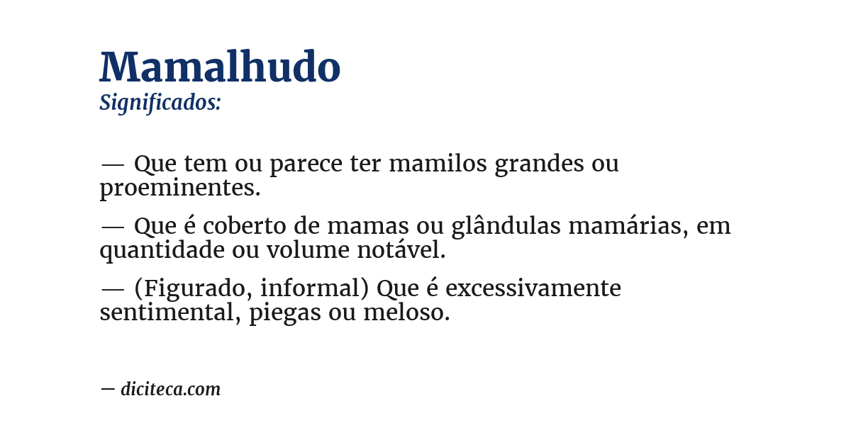 Significado de mamalhudo