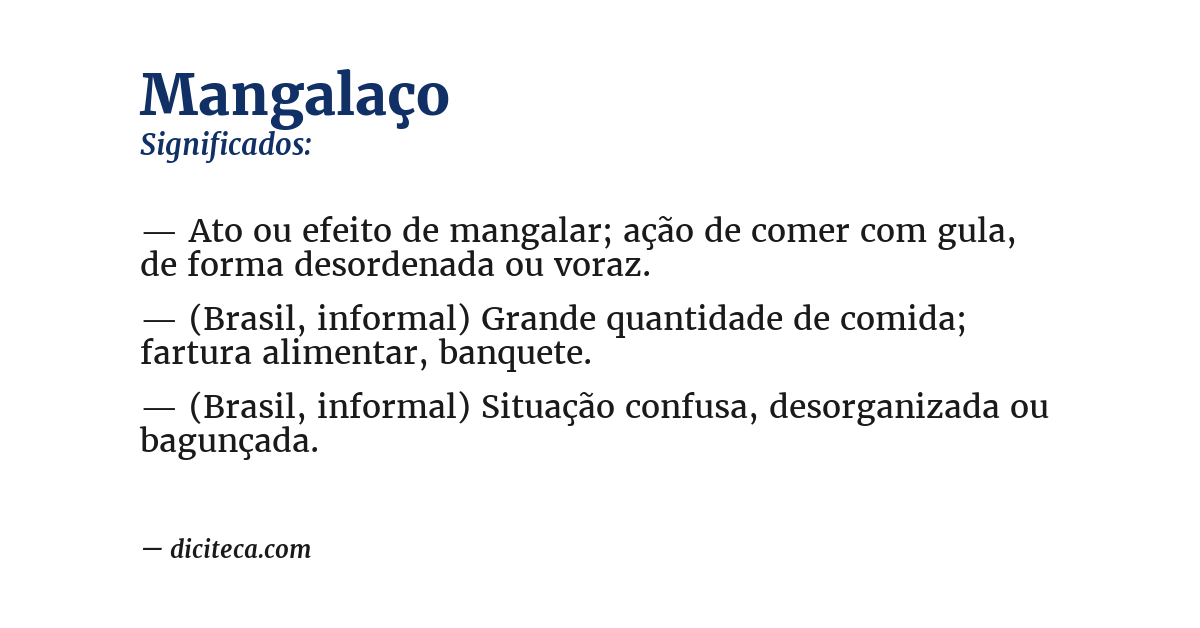 Significado de mangalaço