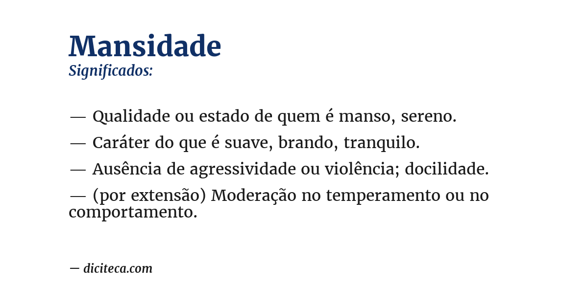 Significado de mansidade