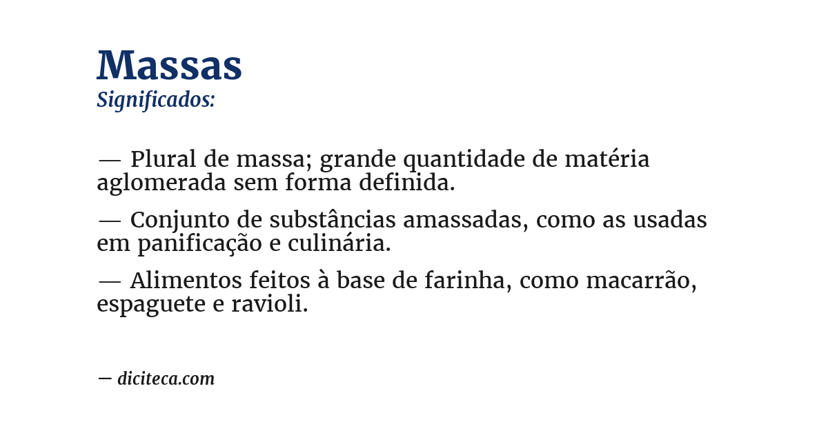 Significado de massas