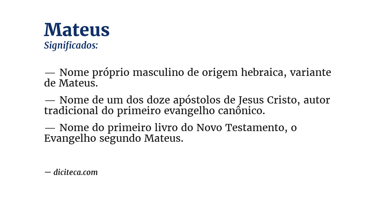 Significado de mateus