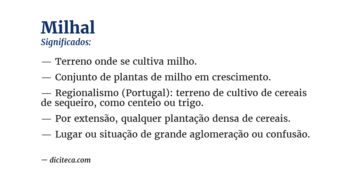 Significado de milhal