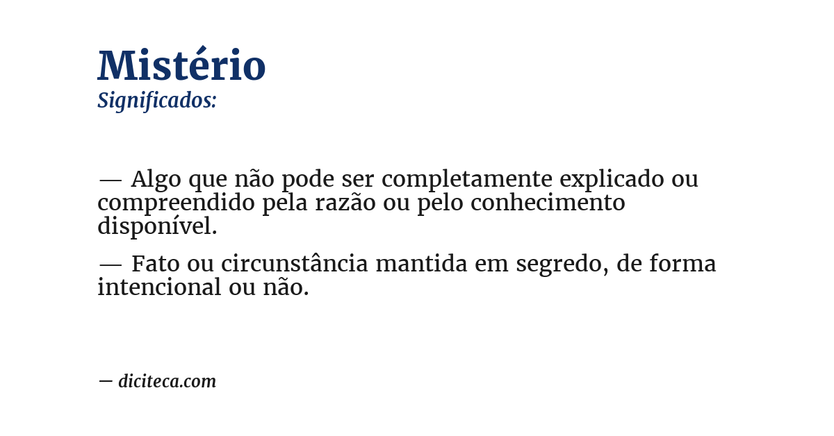 Significado de mistério