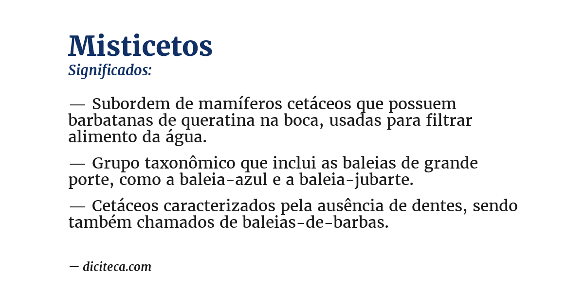 Significado de misticetos