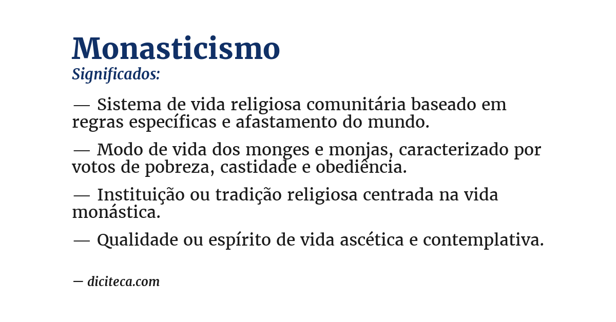 Significado de monasticismo