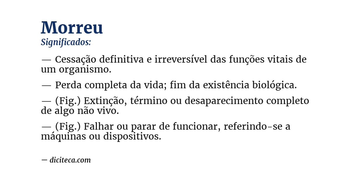 Significado de morreu
