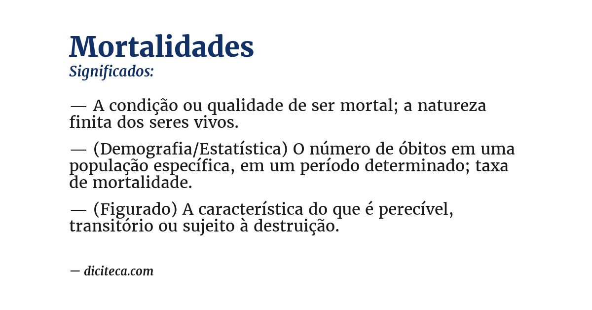 Significado de mortalidades