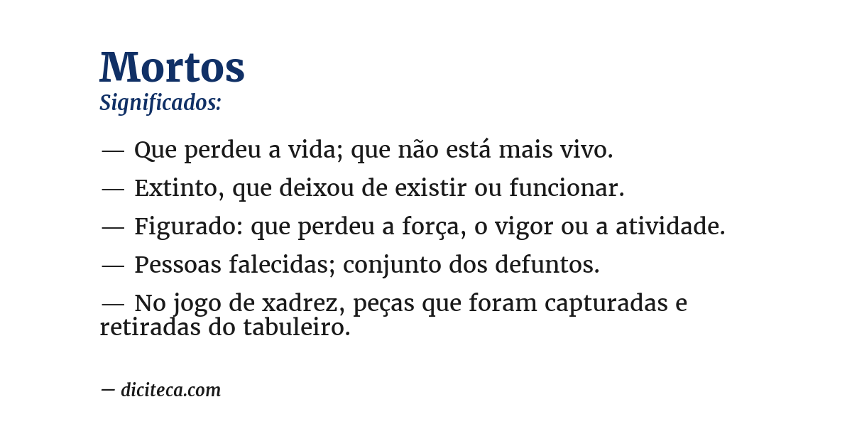 Significado de mortos