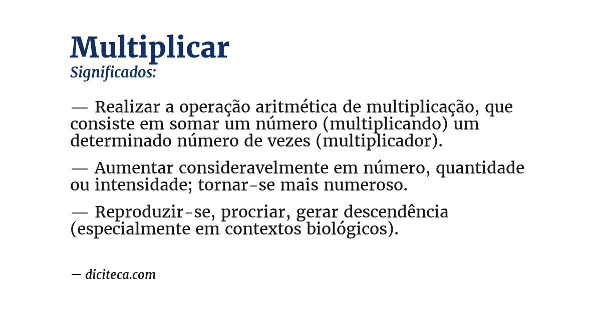 Significado de multiplicar