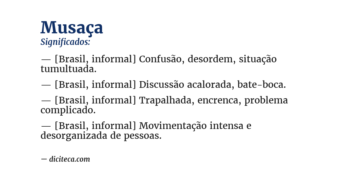 Significado de musaça