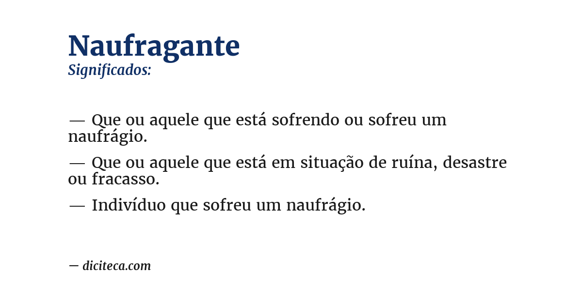 Significado de naufragante