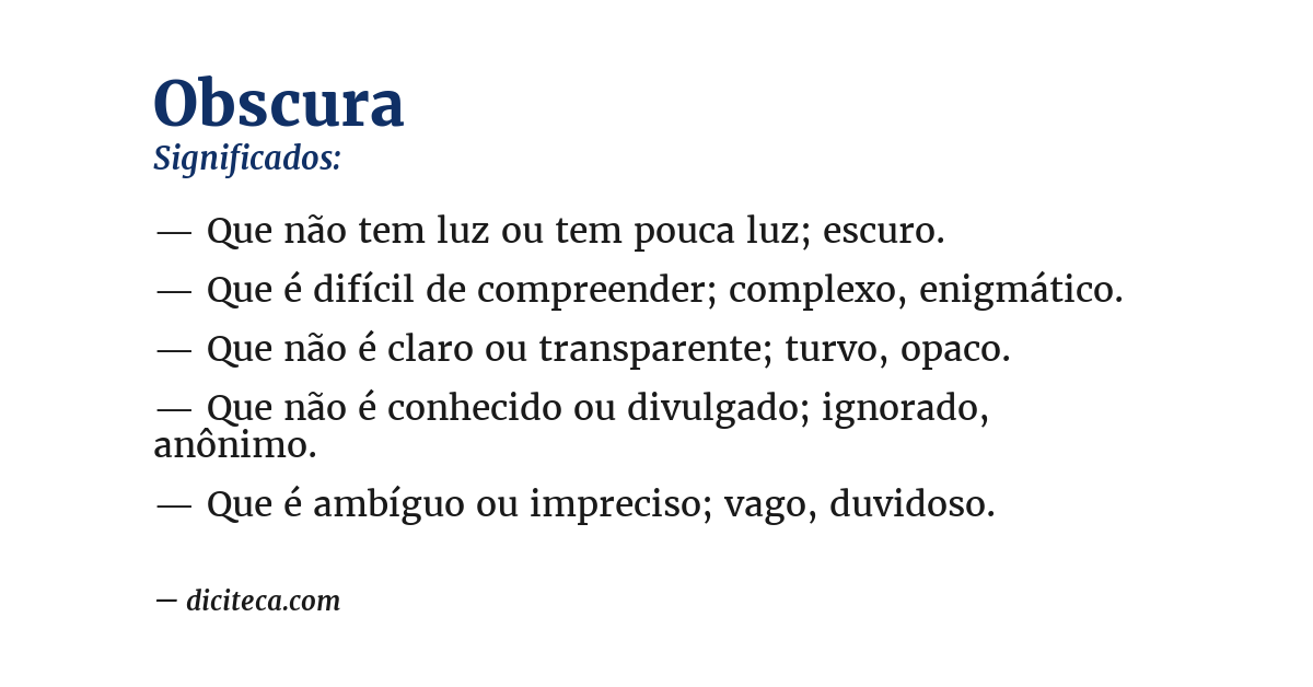 Significado de obscura