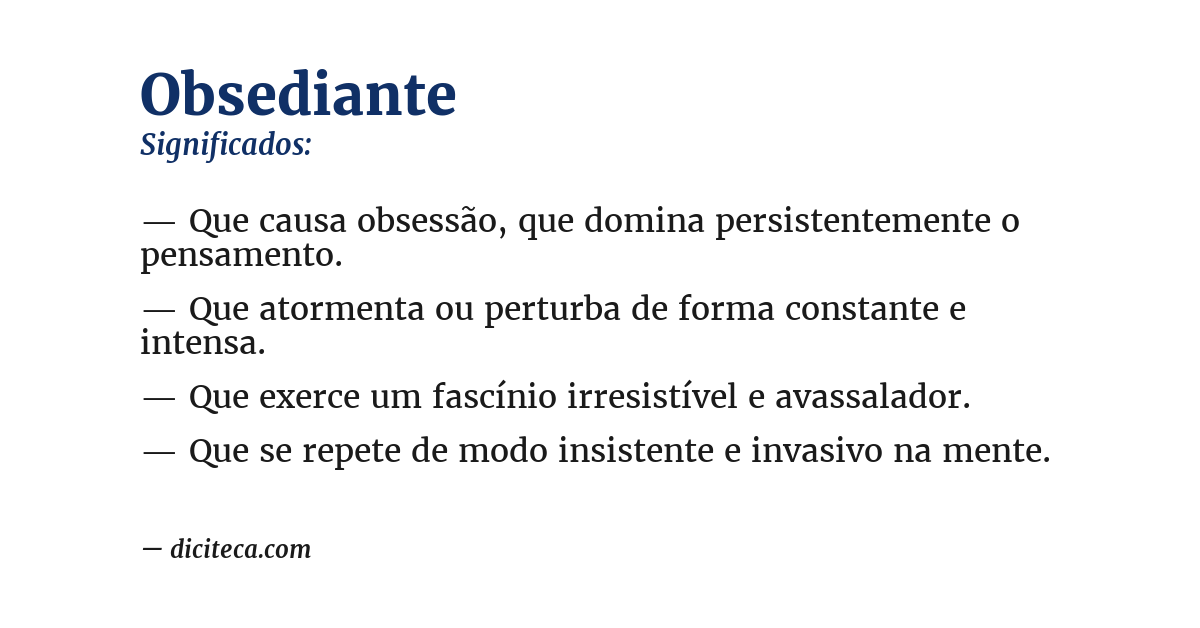 Significado de obsediante