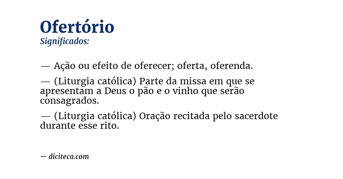 Significado de ofertório