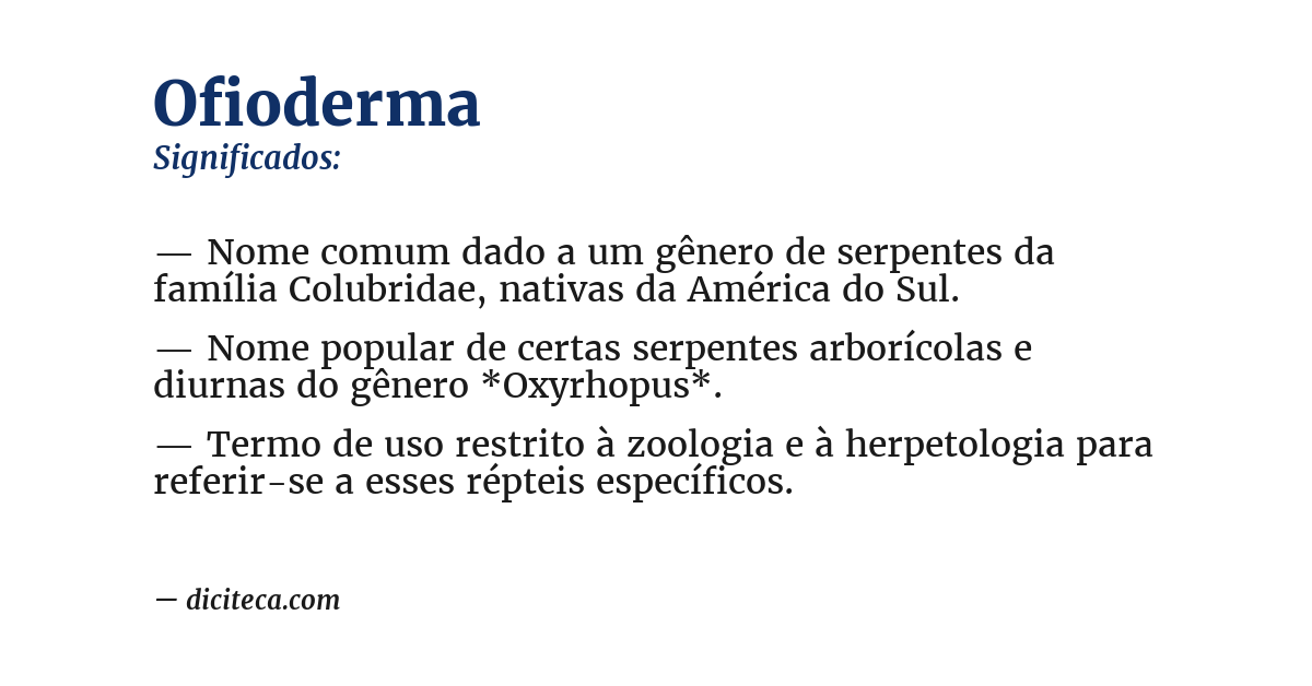 Significado de ofioderma