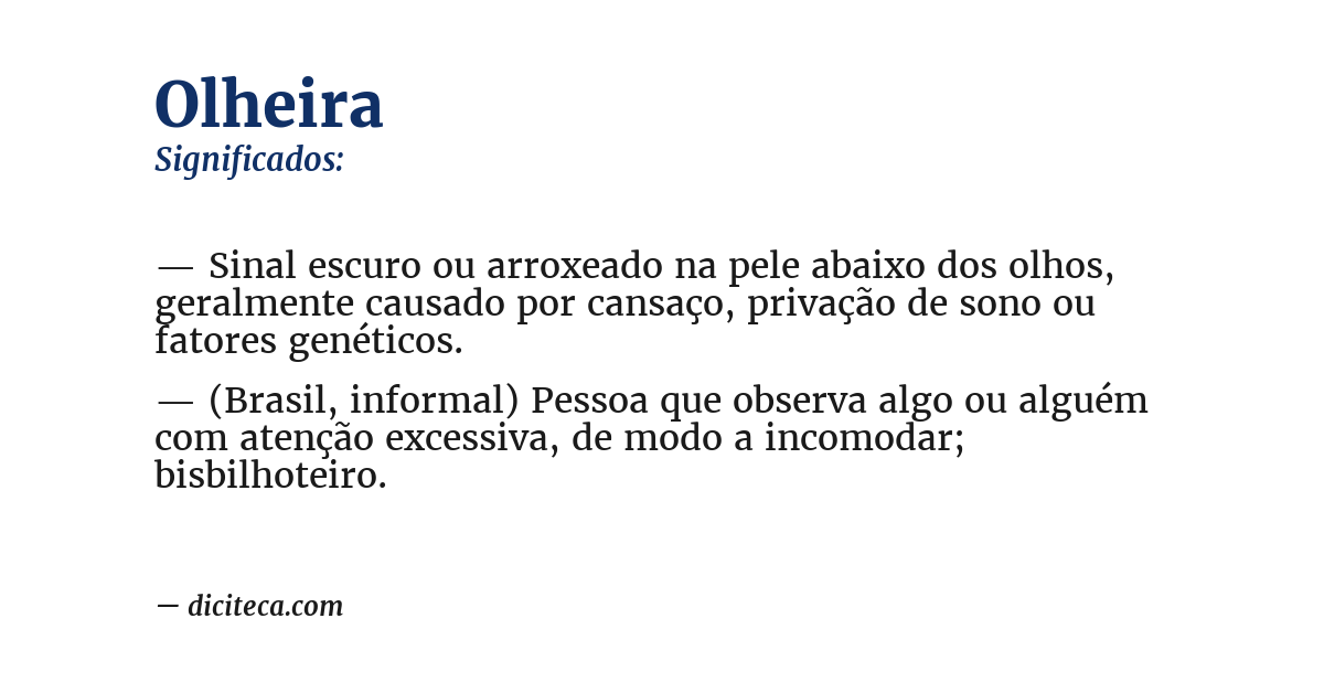 Significado de olheira