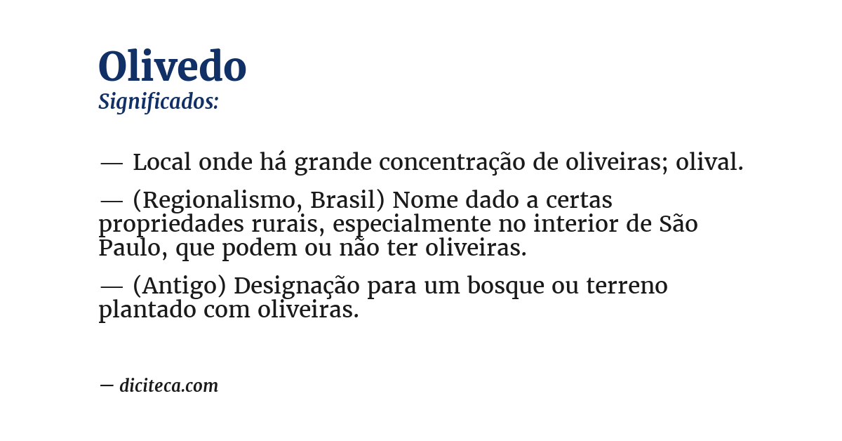 Significado de olivedo