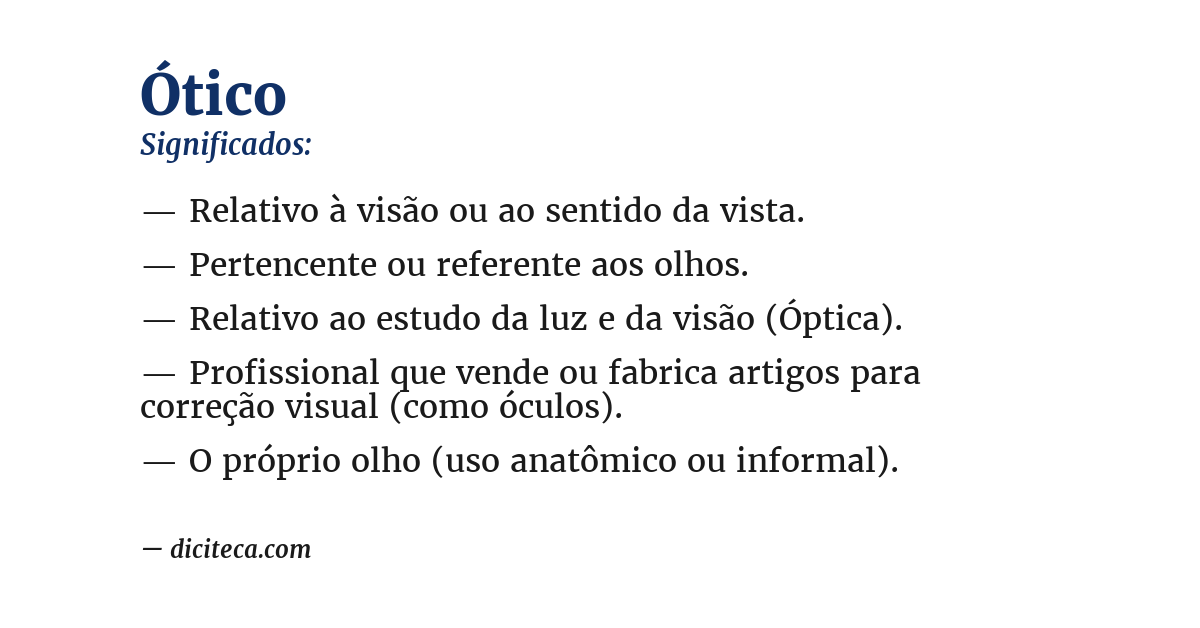 Significado de ótico