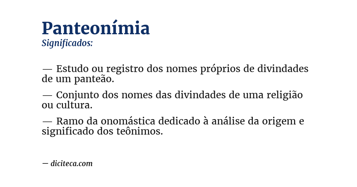Significado de panteonímia