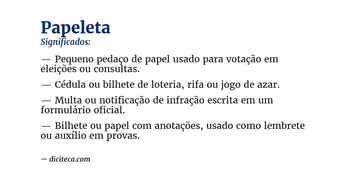 Significado de papeleta