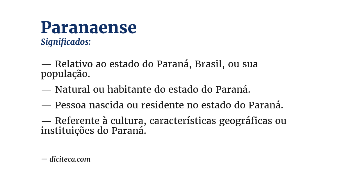 Significado de paranaense