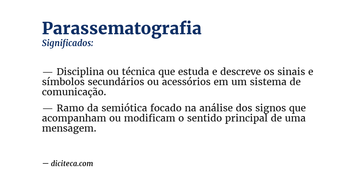 Significado de parassematografia