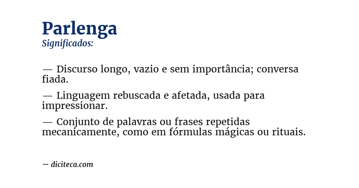 Significado de parlenga