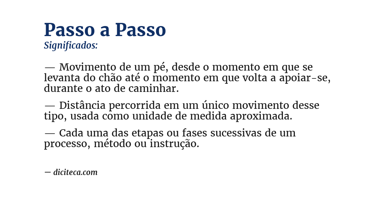 Significado de passo a passo