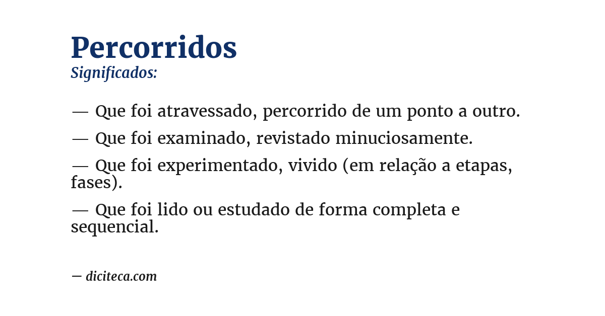 Significado de percorridos