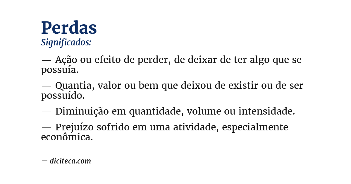 Significado de perdas