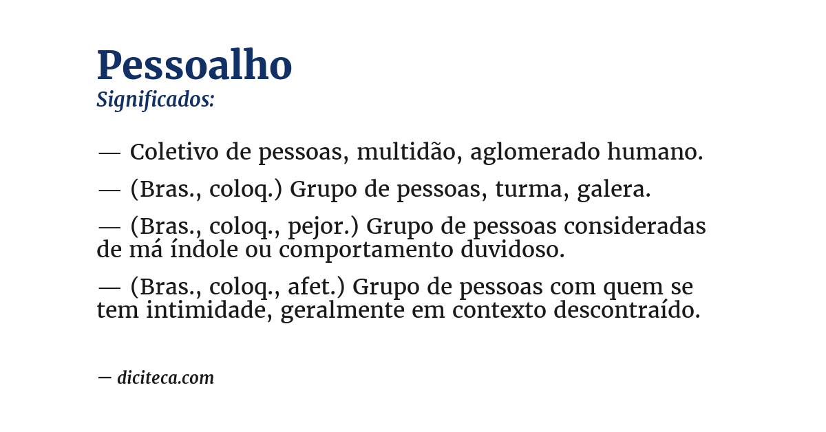 Significado de pessoalho