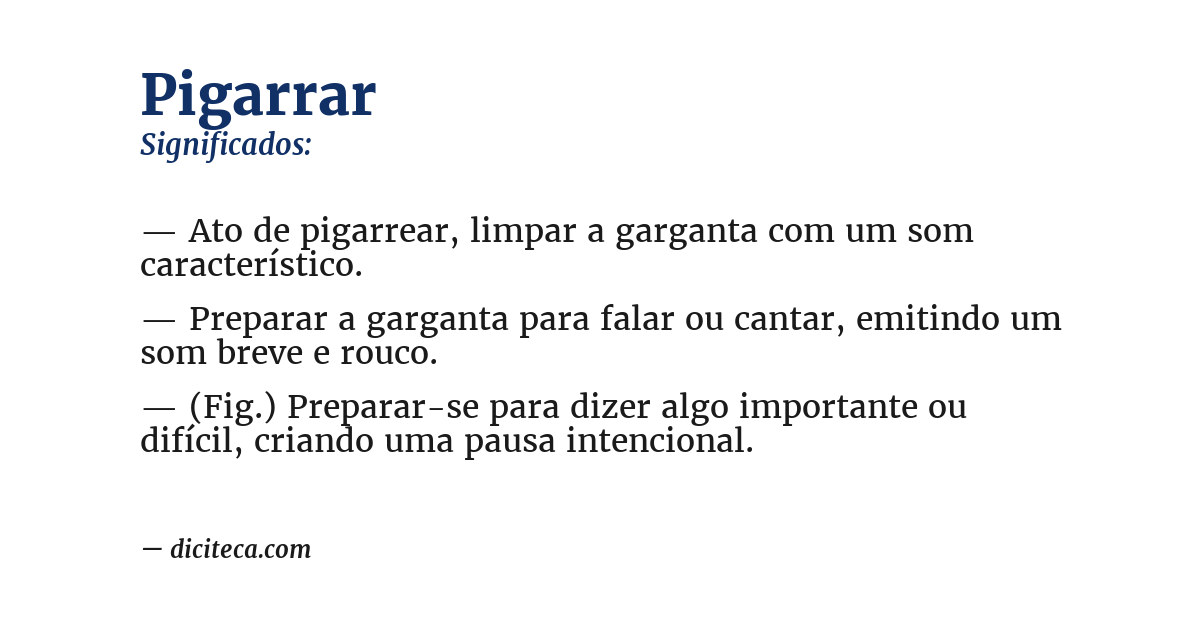 Significado de pigarrar