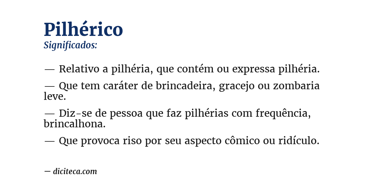 Significado de pilhérico