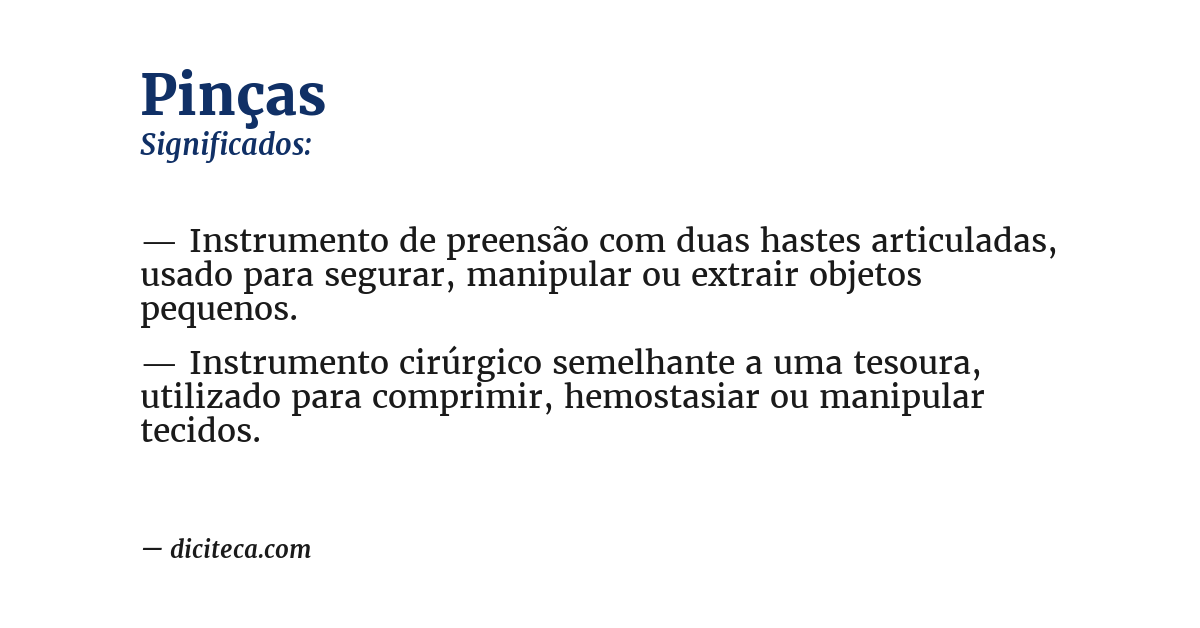 Significado de pinças