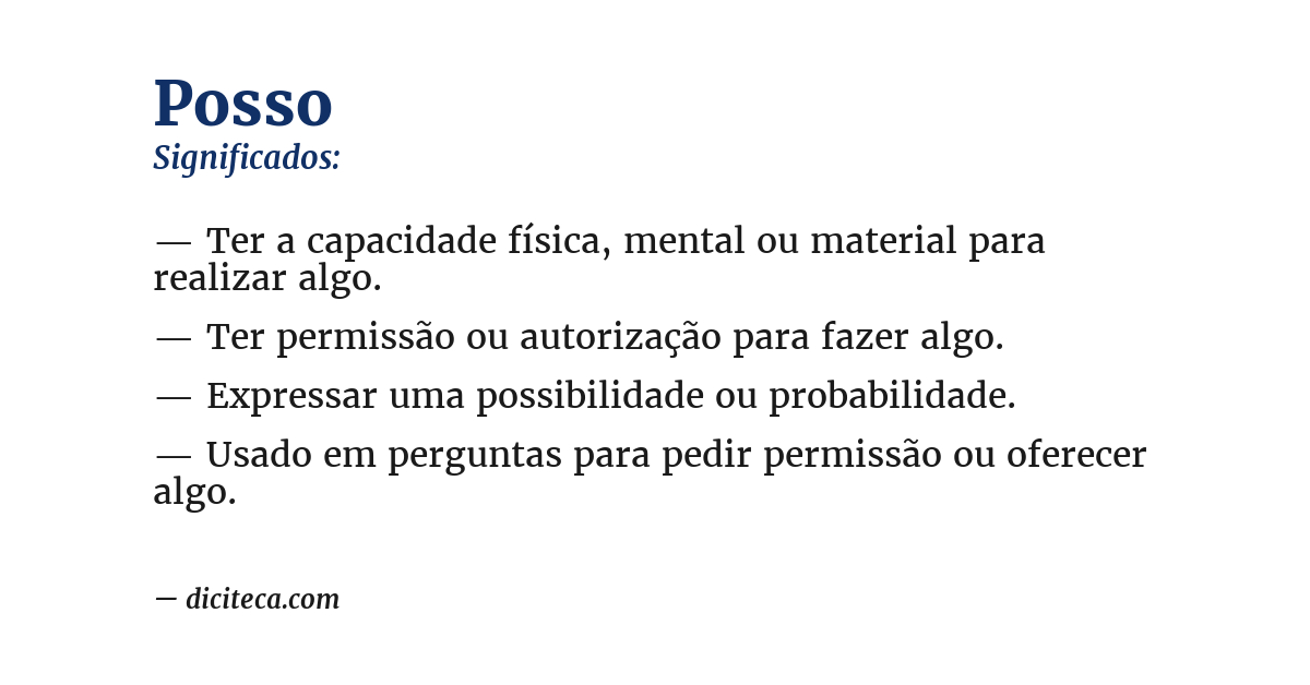 Significado de posso