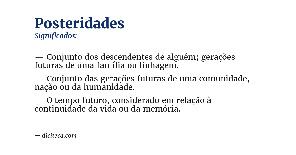 Significado de posteridades
