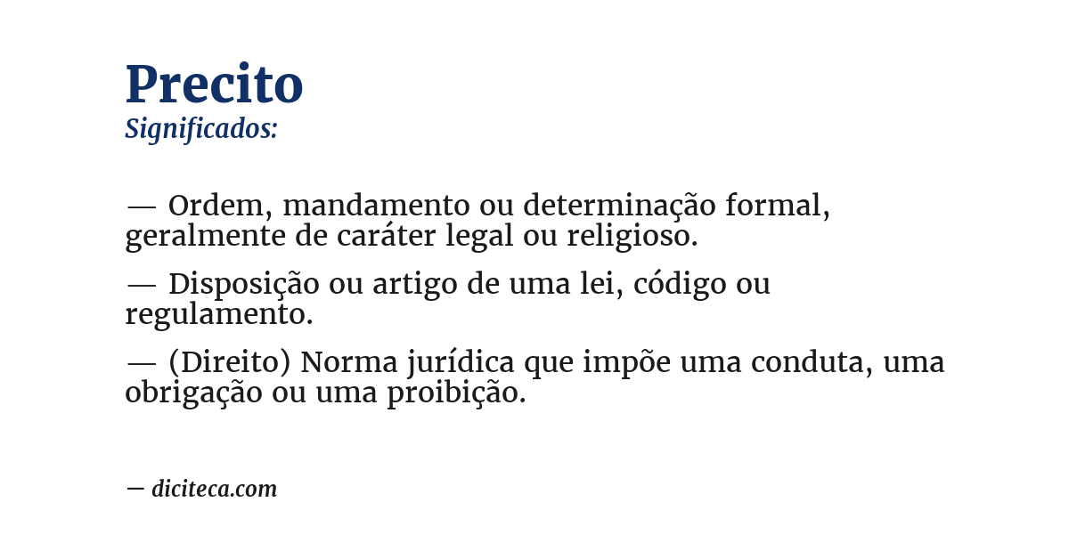 Significado de precito