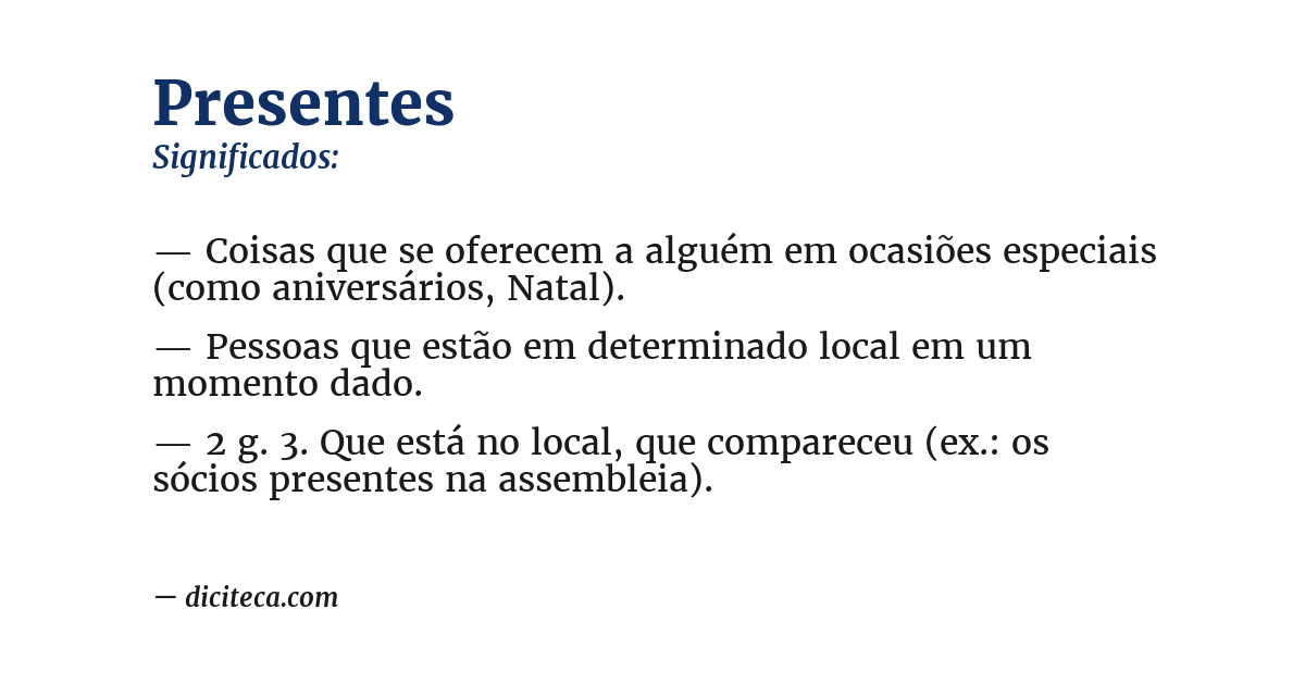 Significado de presentes