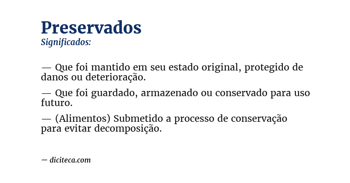 Significado de preservados