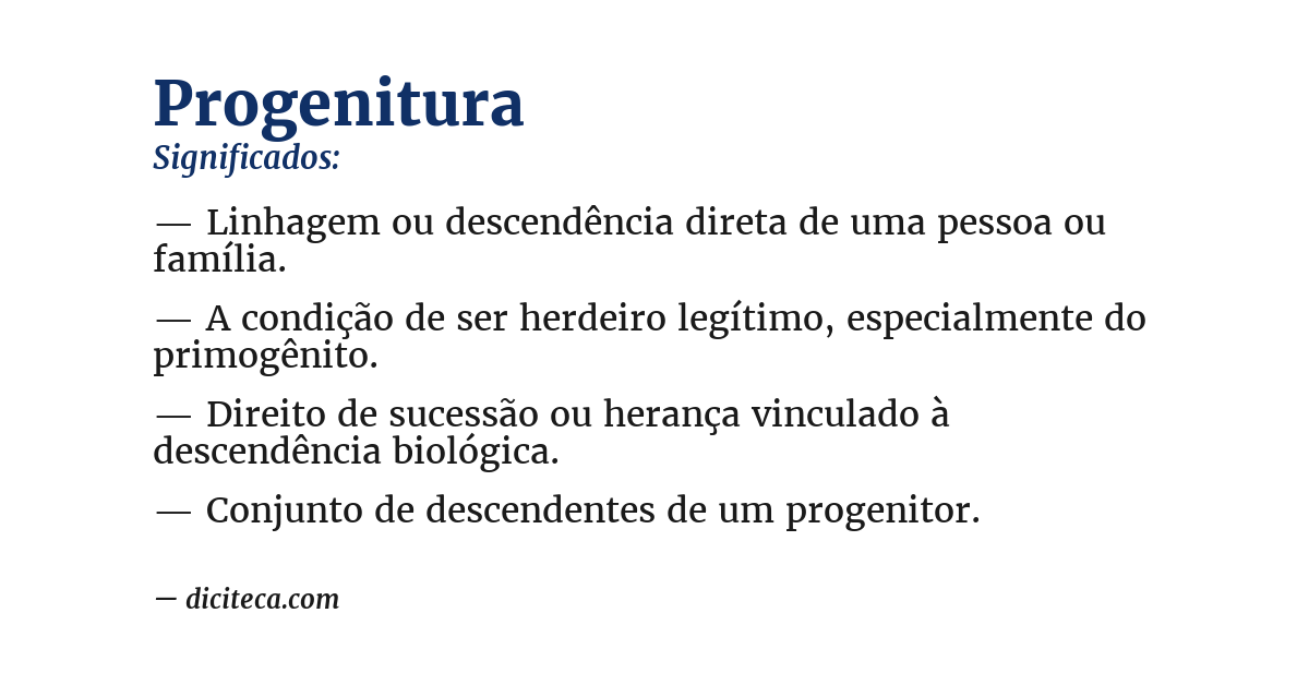 Significado de progenitura